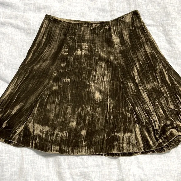 Anthropologie Maeve green velvet mini skater skirt - Picture 4 of 6
